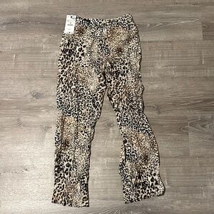 Zara Leopard Print Pants - Brown and Black